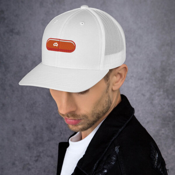 Orange Pill Trucker Cap - Image 6