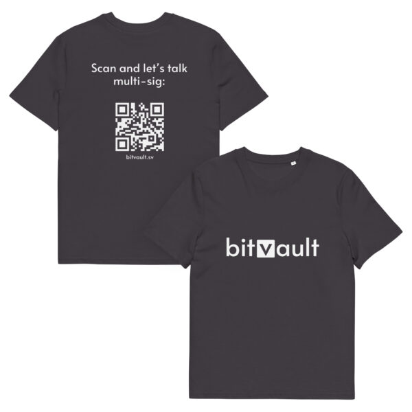 Bitvault unisex 100% organic cotton t-shirt with QR Code - Image 22