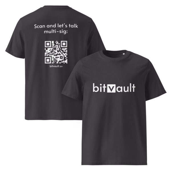 Bitvault unisex 100% organic cotton t-shirt with QR Code - Image 29