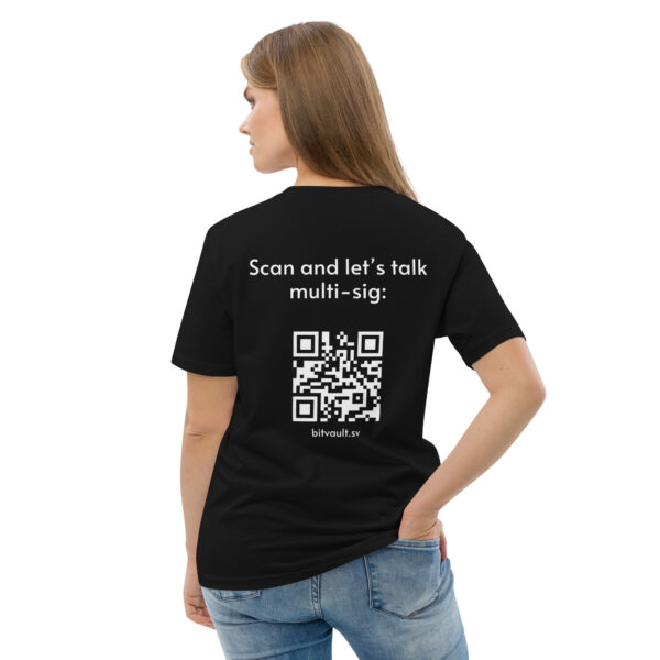 Bitvault unisex 100% organic cotton t-shirt with QR Code - Image 6