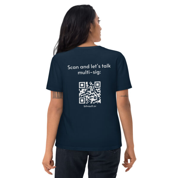 Bitvault unisex 100% organic cotton t-shirt with QR Code - Image 17