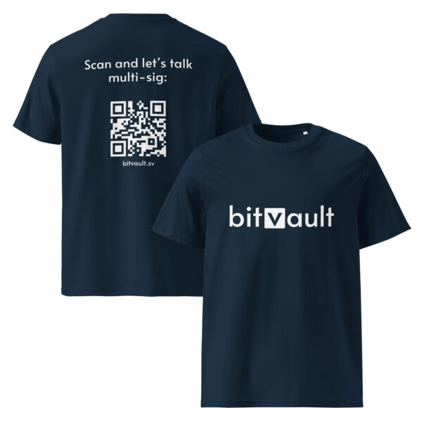 Bitvault unisex 100% organic cotton t-shirt with QR Code - Image 27