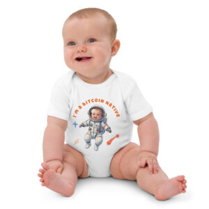 I'm a Bitcoin Native - white/Beige 100% Organic cotton baby bodysuit