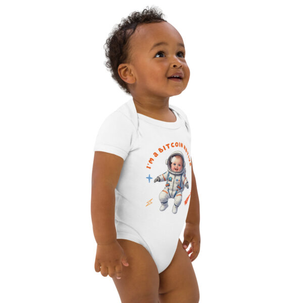 I'm a Bitcoin Native - white/Beige 100% Organic cotton baby bodysuit - Image 13